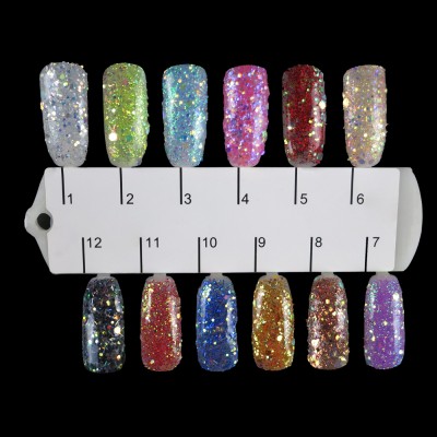 2.5ml jar packing Multi color nail glitter sequins