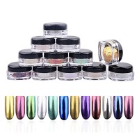 12 Colors gel nails glitter acrylic Nail art Magic mirror powder